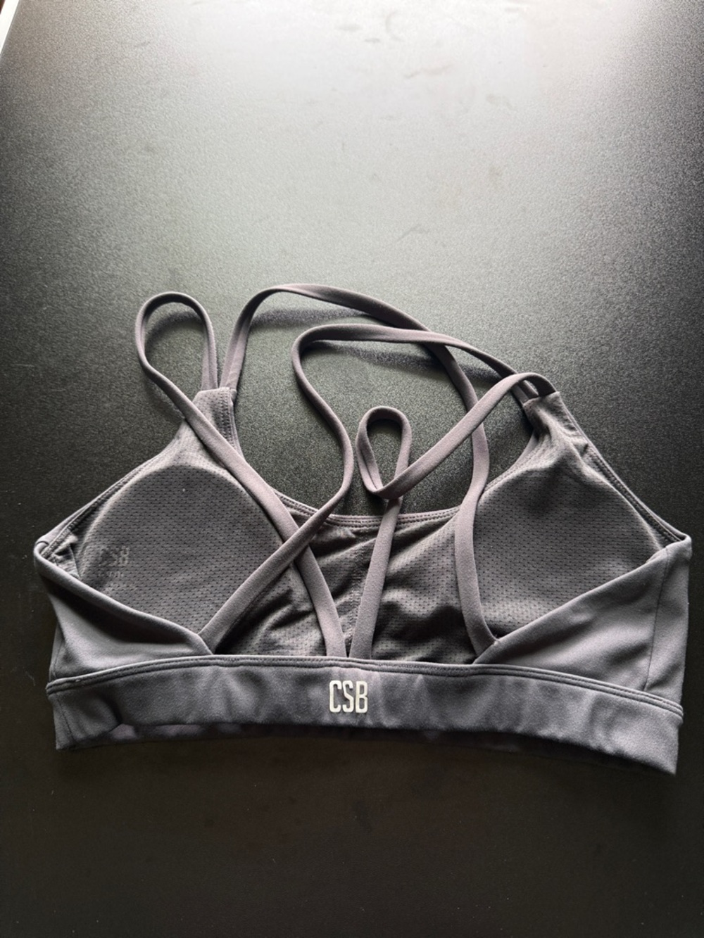 Crop Shop Boutique Charcoal Gray Strappy Sports Bra